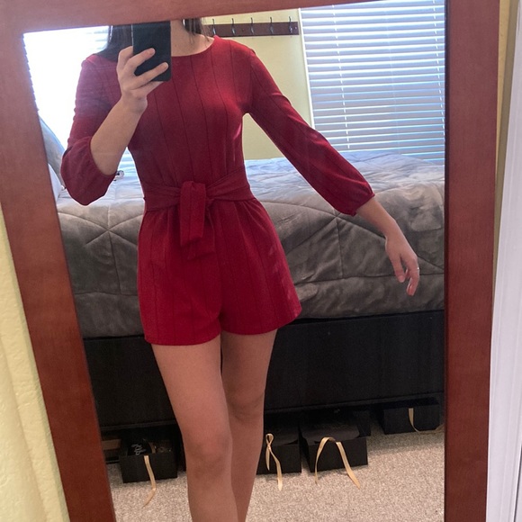 Bershka Red Stripped Romper - Picture 1 of 8